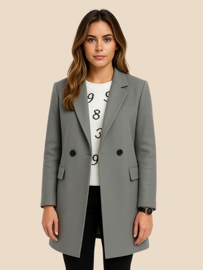 Manteau Classique | Laine Mélangée | Ligne Structurée