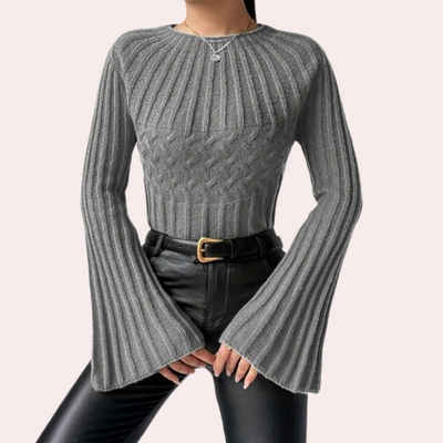 DENISE - Pull Classique à Manches Évasées pour Femme