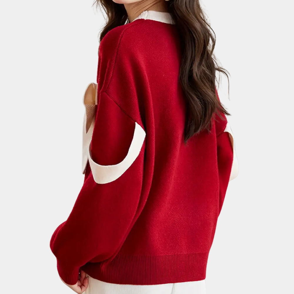 FAUSTA - Pull Raffiné avec Nœud pour Femmes