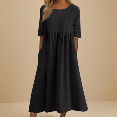 Morgane™ | Robe avec jupe midi et silhouette flatteuse