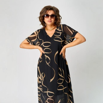 Morgane™ | Robe caftan tourbillon d'or