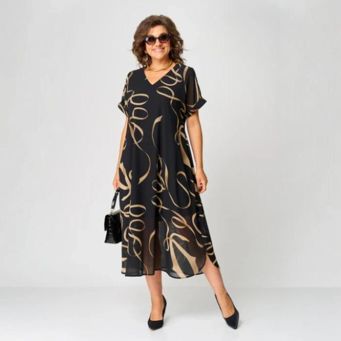 Morgane™ | Robe caftan tourbillon d'or