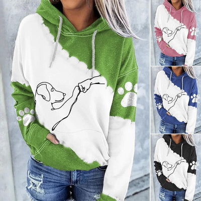 Sweat à capuche tendance ample avec impression numérique