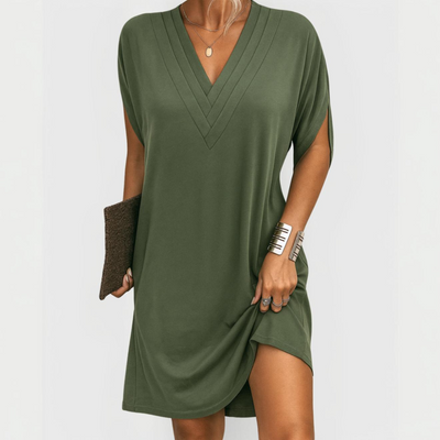 SÉLENA™ – Robe Élégante à Col V Sculptant