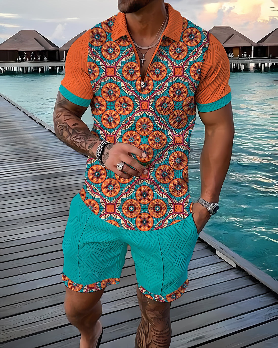 Ensemble polo et short Azure