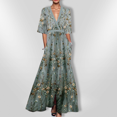 HELENA | Robe longue à demi-manches