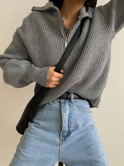 Luisa™ - Pull décontracté élégant avec fermeture éclair décontractée