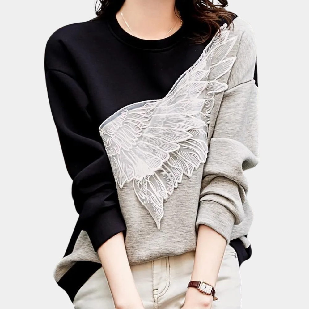JEASELLE - Sweatshirt Tendance en Dentelle pour Femmes