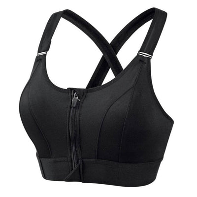 Brassière de sport femme – Maintien renforcé – Fermeture zippée – Dos croisé – Tissu respirant
