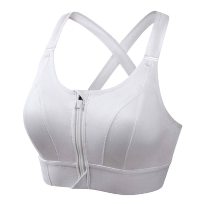 Brassière de sport femme – Maintien renforcé – Fermeture zippée – Dos croisé – Tissu respirant