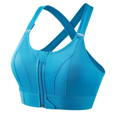 Brassière de sport femme – Maintien renforcé – Fermeture zippée – Dos croisé – Tissu respirant