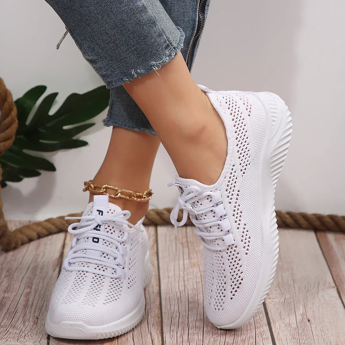 Dorien | Baskets À Lacets  Pour Femme | Blanche