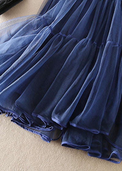 Jupe midi femme – Tulle léger – Taille smockée – Coupe fluide à volants superposés