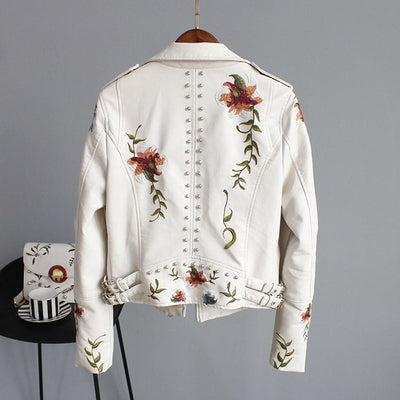 Ella™ | Veste en Cuir Florale