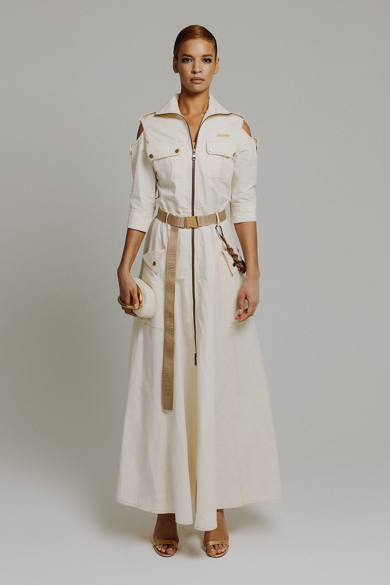 Robe longue évasée style parachute