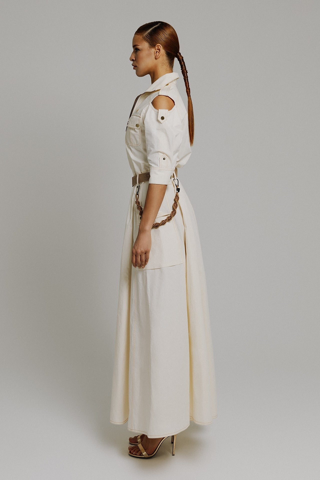 Robe longue évasée style parachute