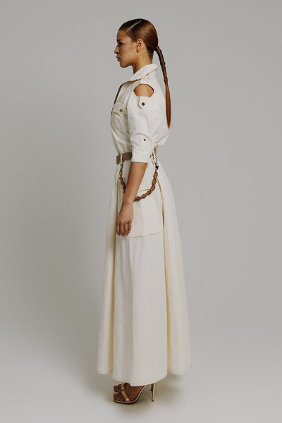 Robe longue évasée style parachute