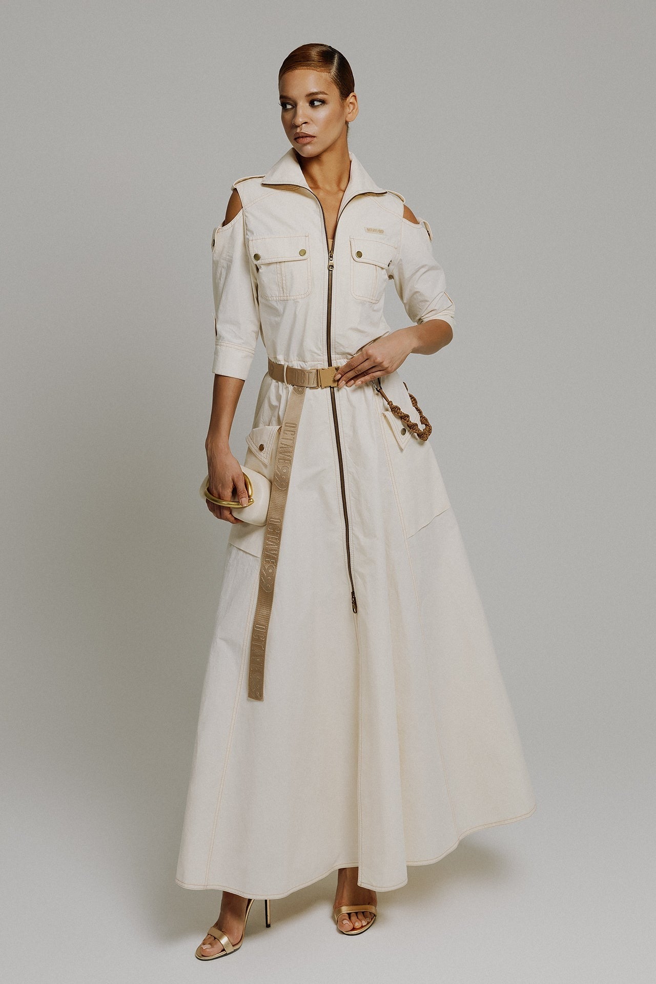 Robe longue évasée style parachute