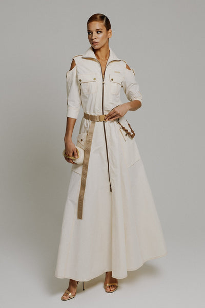 Robe longue évasée style parachute