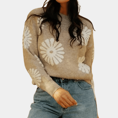 MARLEY - Pull Tricoté à Fleurs Élégant pour Femmes