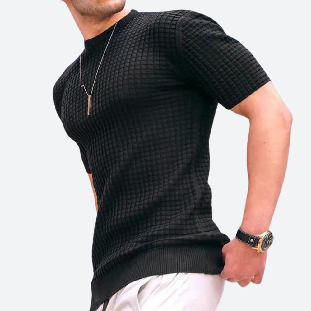 T-shirt décontracté gaufré 3D stylé - Grego