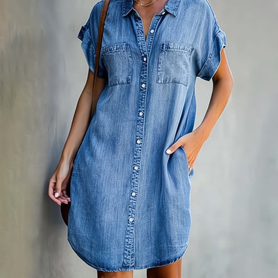 Lena | Robe chemise Manches courtes pour femme | Mini