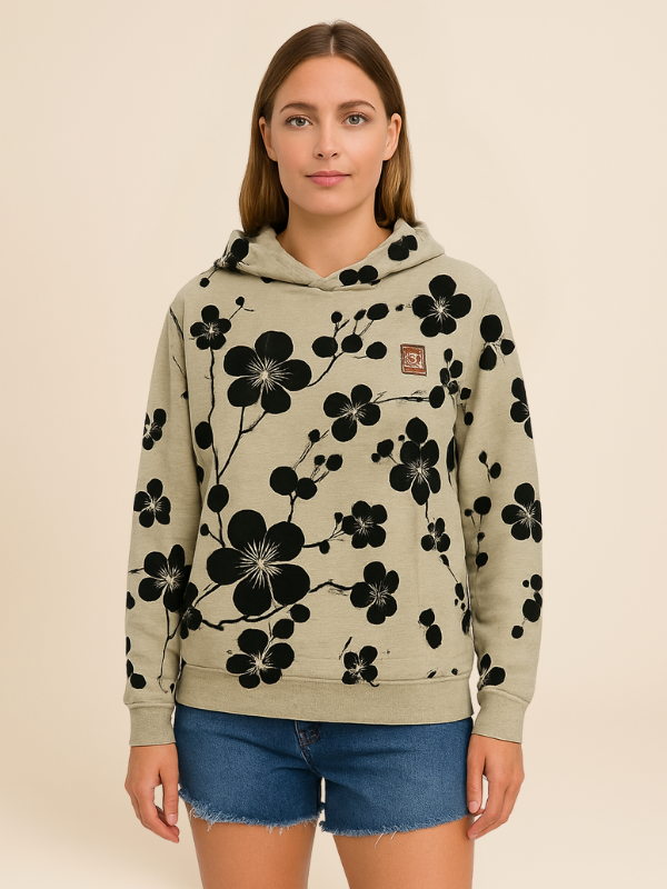 Sweat à Capuche Motif Floral | Confort Décontracté | Style Naturel