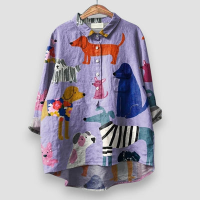 Chemise à imprimé canin pour femme