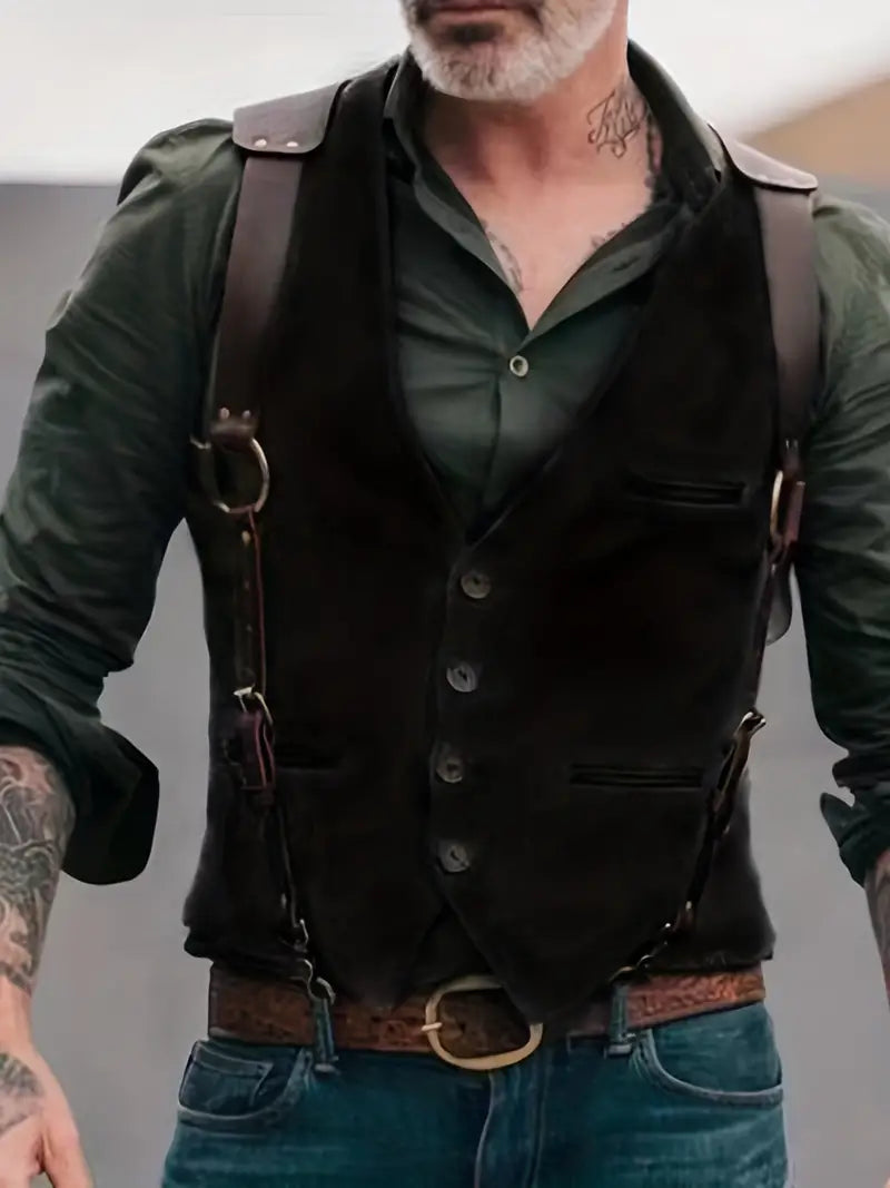Homme Noir Sans Manche Gilet – Octavio