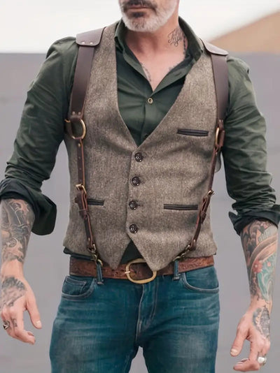 Homme Noir Sans Manche Gilet – Octavio