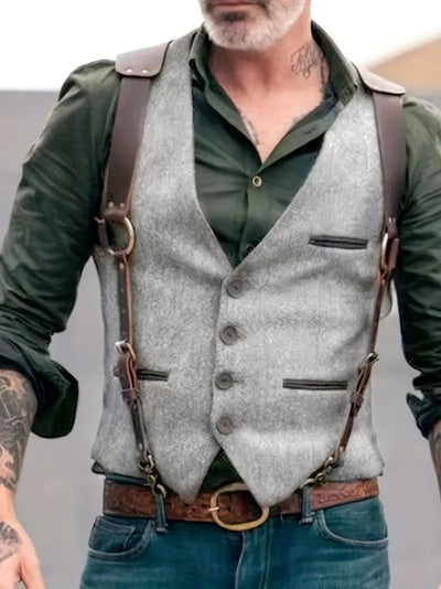 Homme Noir Sans Manche Gilet – Octavio
