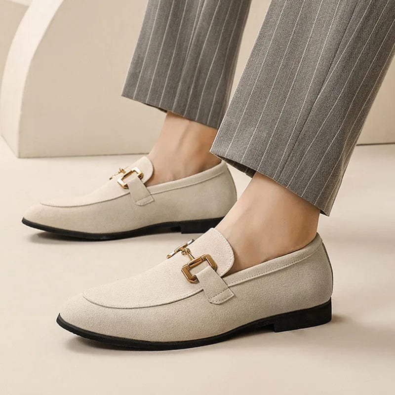 Nero - Mocassins en daim avec boucle en métal