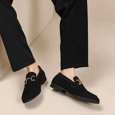 Nero - Mocassins en daim avec boucle en métal