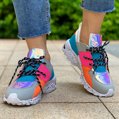 Élodie | Baskets Multicolore Pour Femme | À Lacets