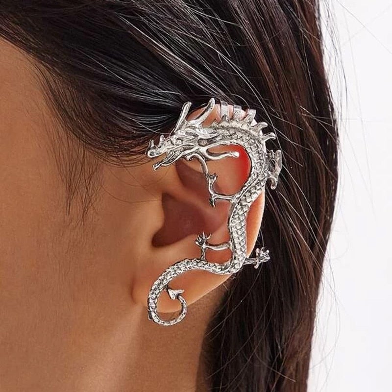 Boucles d'oreilles en argent avec dragon
