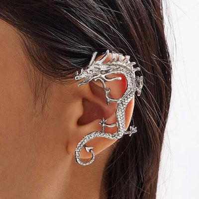Boucles d'oreilles en argent avec dragon