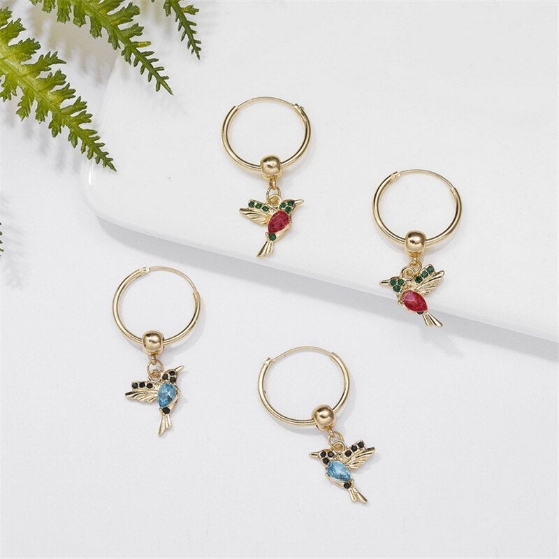 Boucles d'oreilles Kolibri avec zirconia