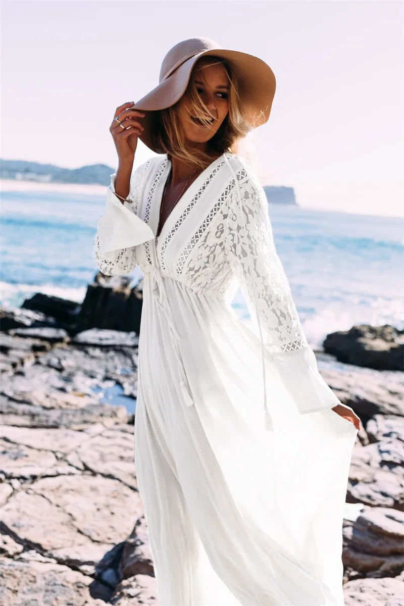 Vivienne - Robe Maxi Élégante En Tissu Fluide