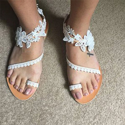 Francheska - Sandales élégantes avec dentelle et imprimé floral pour femmes