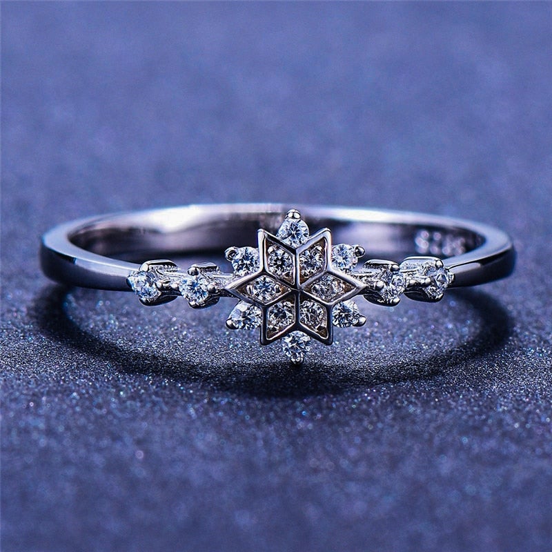 Bague flocon de neige en argent sterling 925