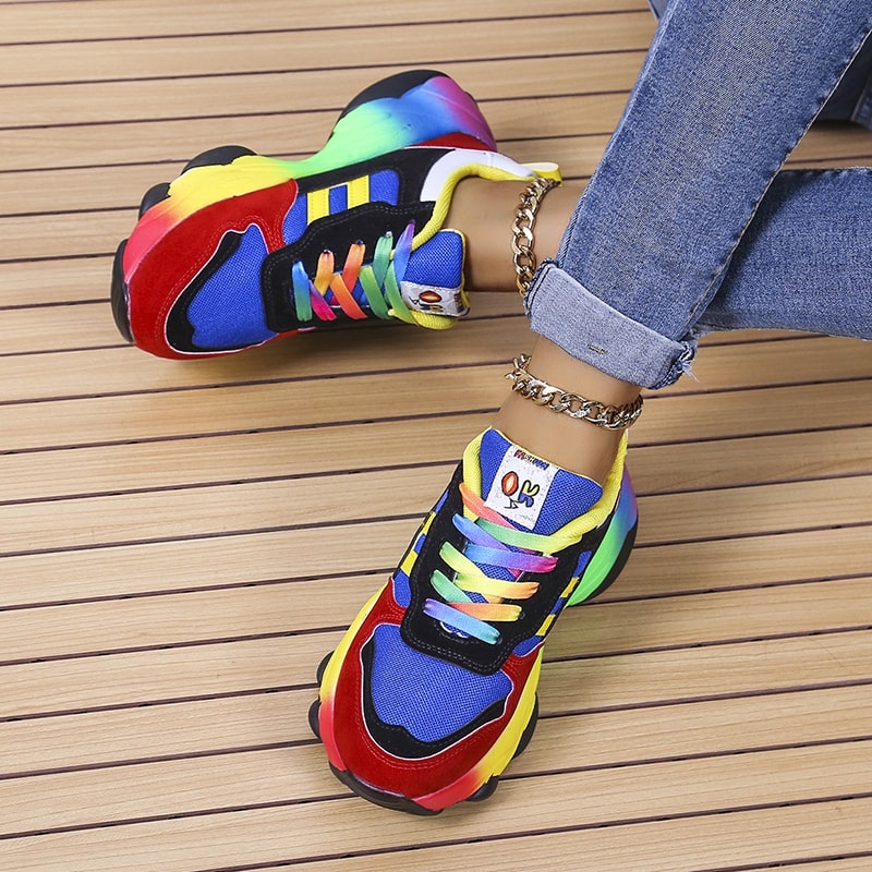 Alaya | Baskets Colorée Pour Femme | À Lacets