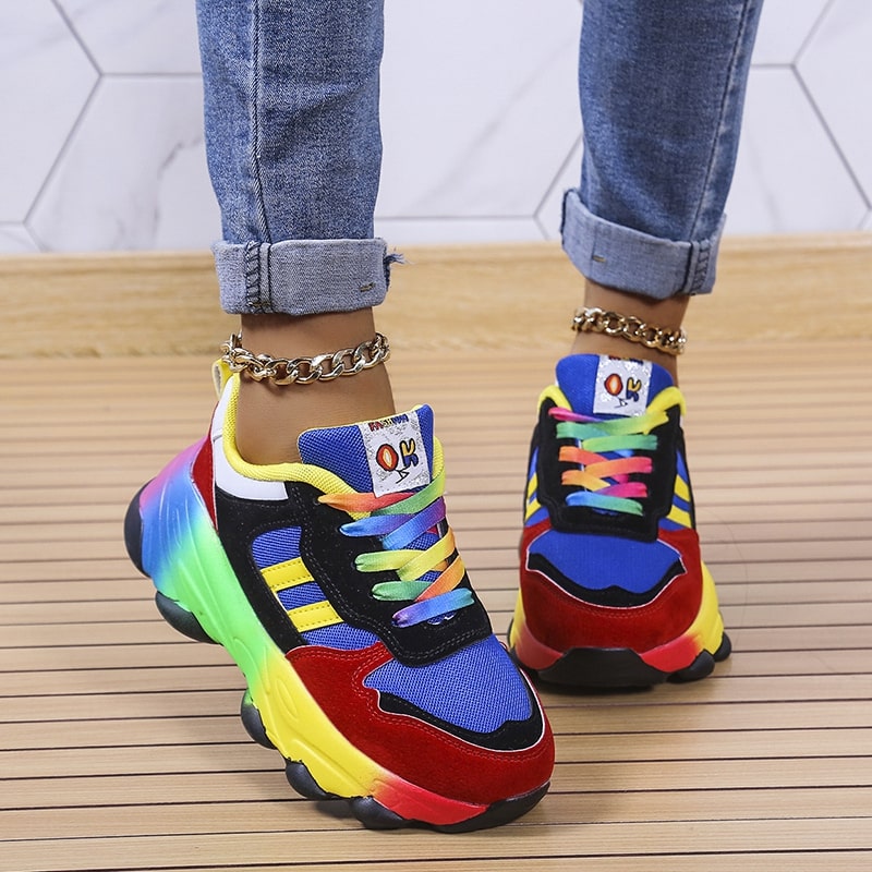 Alaya | Baskets Colorée Pour Femme | À Lacets