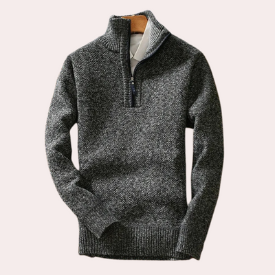BRICE - Pull confortable pour hommes avec fermeture à glissière au niveau du cou
