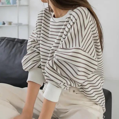 CHERYL - Sweatshirt à Rayures Décontracté pour Femmes