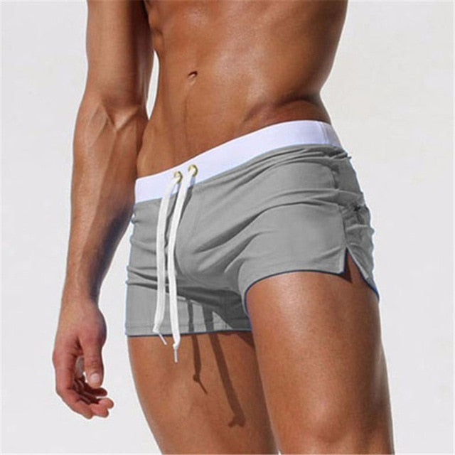 Maillot de bain homme – Coupe slim – Tissu à séchage rapide – Taille ajustable – Longueur courte