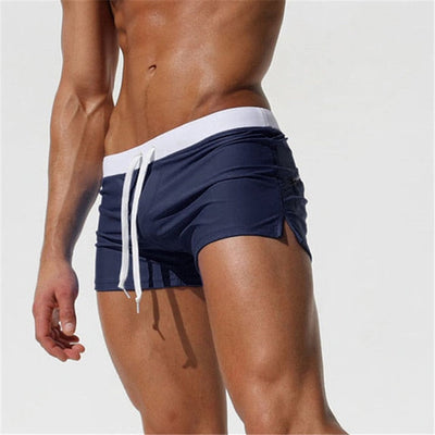 Maillot de bain homme – Coupe slim – Tissu à séchage rapide – Taille ajustable – Longueur courte