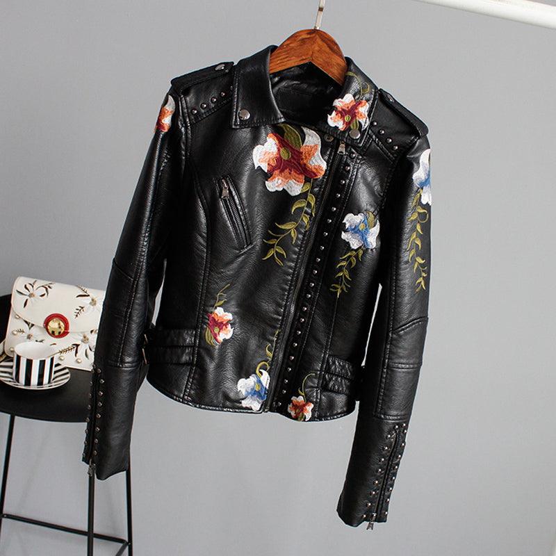 Ella™ | Veste en Cuir Florale