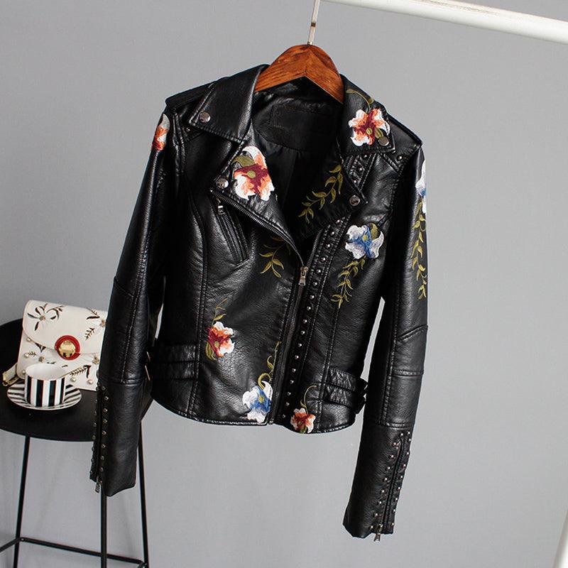 Ella™ | Veste en Cuir Florale