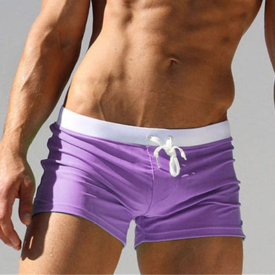 Maillot de bain homme – Coupe slim – Tissu à séchage rapide – Taille ajustable – Longueur courte