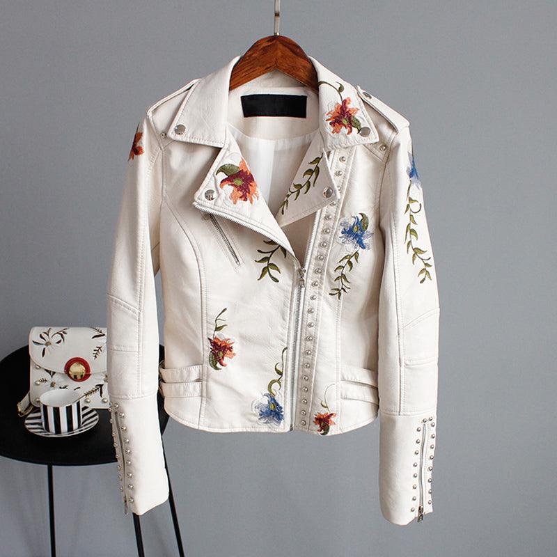 Ella™ | Veste en Cuir Florale